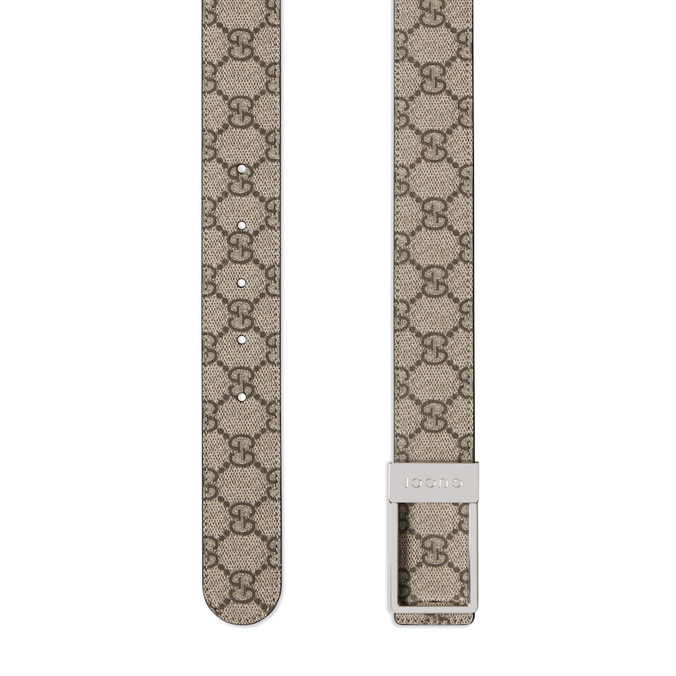 Reversible belt with rectangular buckle