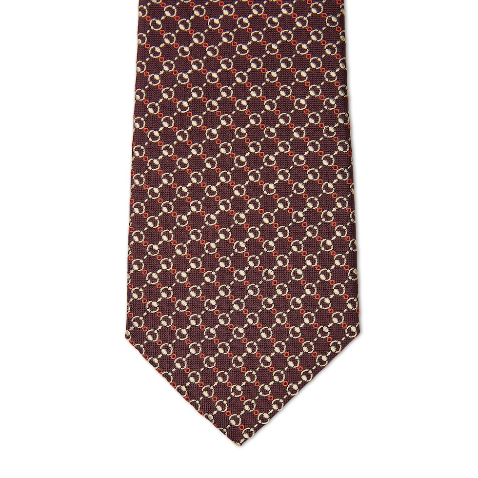 Horsebit silk jacquard tie
