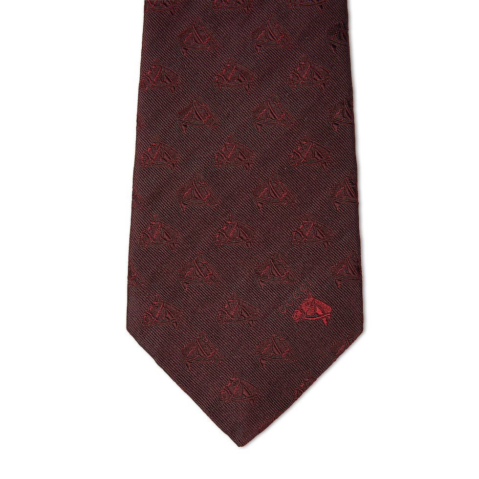 Equestrian silk jacquard tie