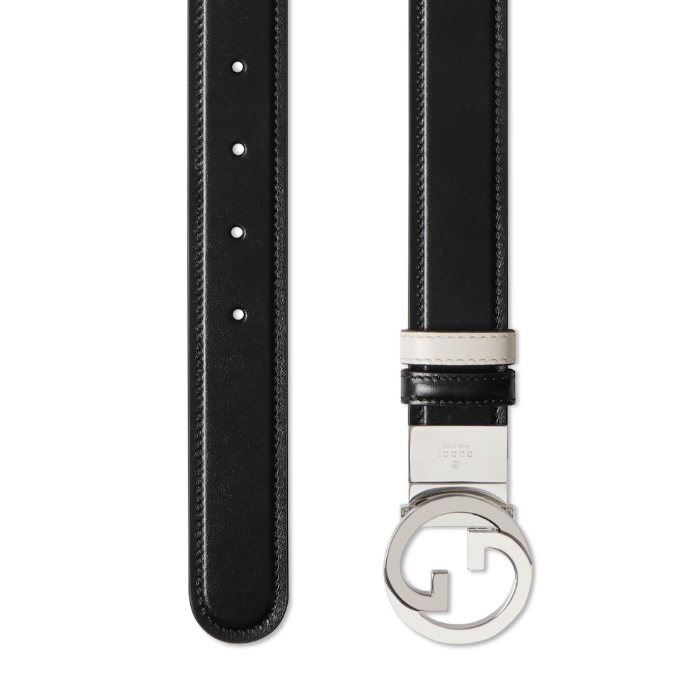 【GUCCI】レディースベルト正規品（シルバーバックル・ブラック牛革ベルト) GUCCI グッチ ベルト メンズ カーフスキンレザー マーモント