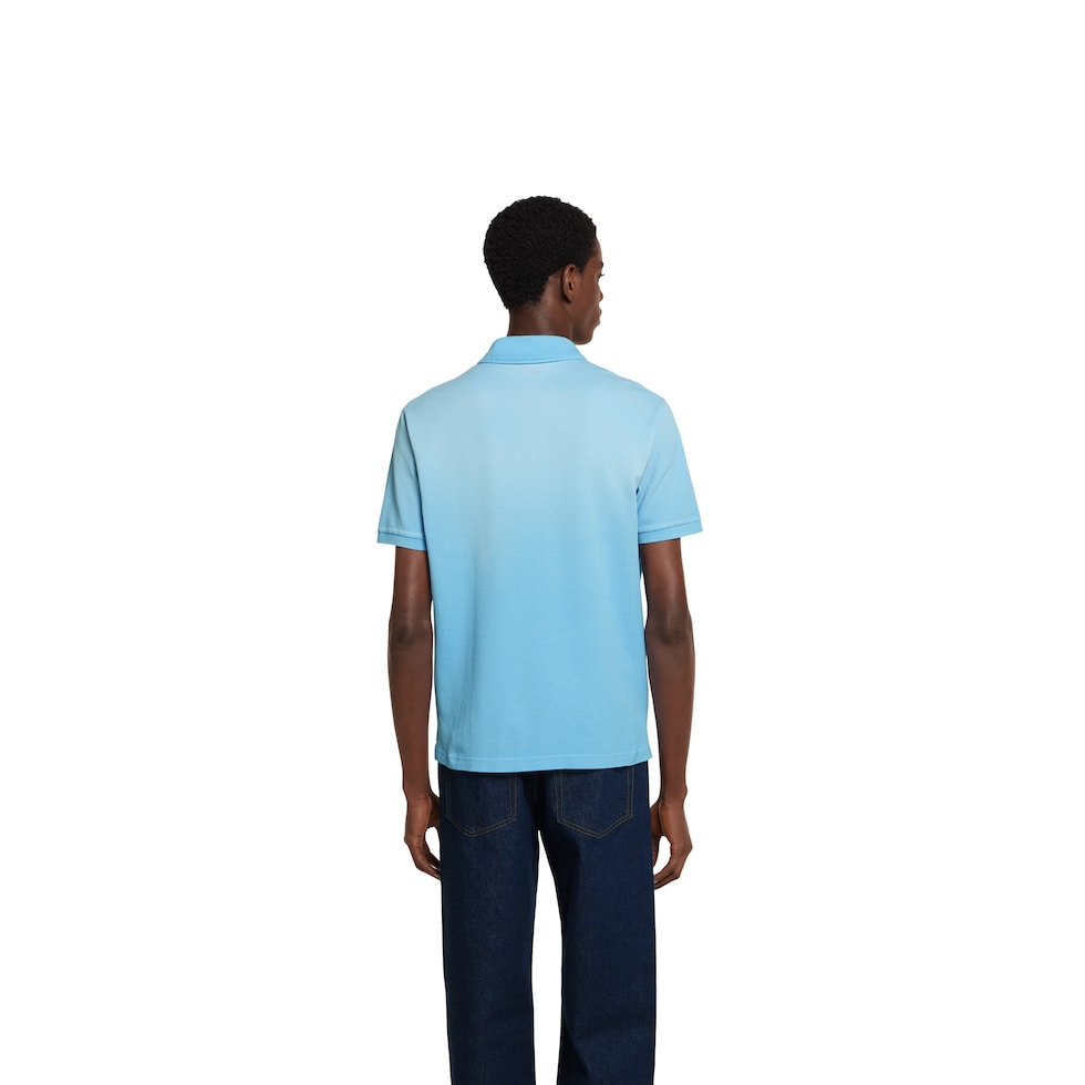 Cotton piquet polo shirt with embroidery