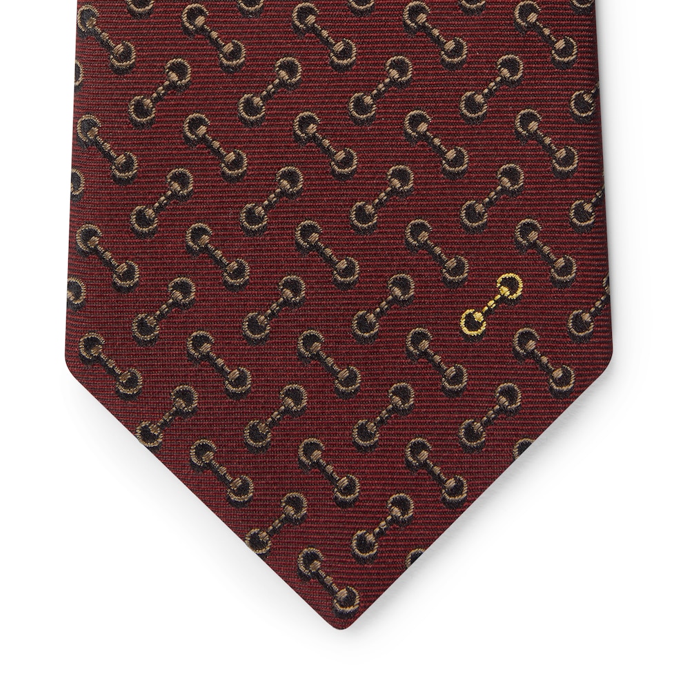 Horsebit silk jacquard tie