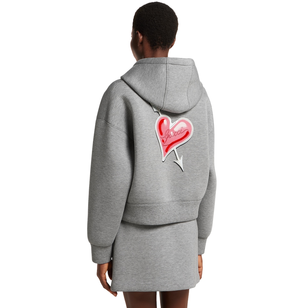 Jersey hooded sweatshirt with print
