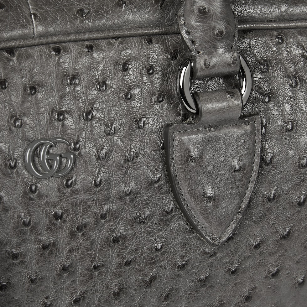 Ostrich briefcase with Double G