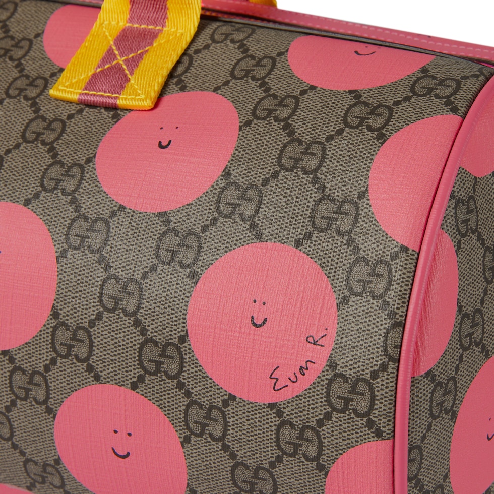 Children's printed GG top handle bag
