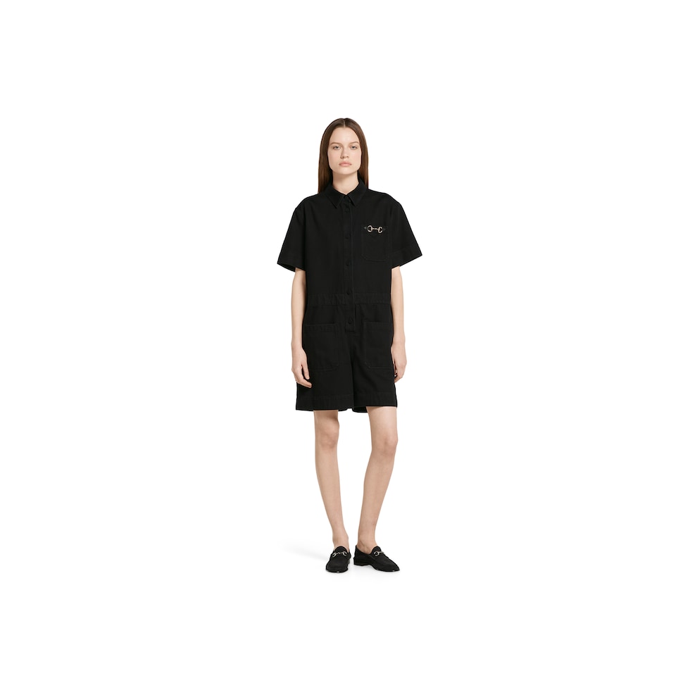オールインワン・サロペット GUCCI Woman Jumpsuits Black 798508Z8BUZ 1000 Keyhole-neck jumpsuit | Gucci | OTTODISANPIETRO