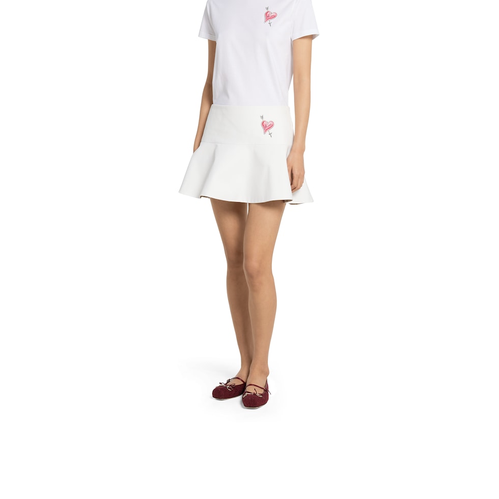 Cotton canvas skirt with patch