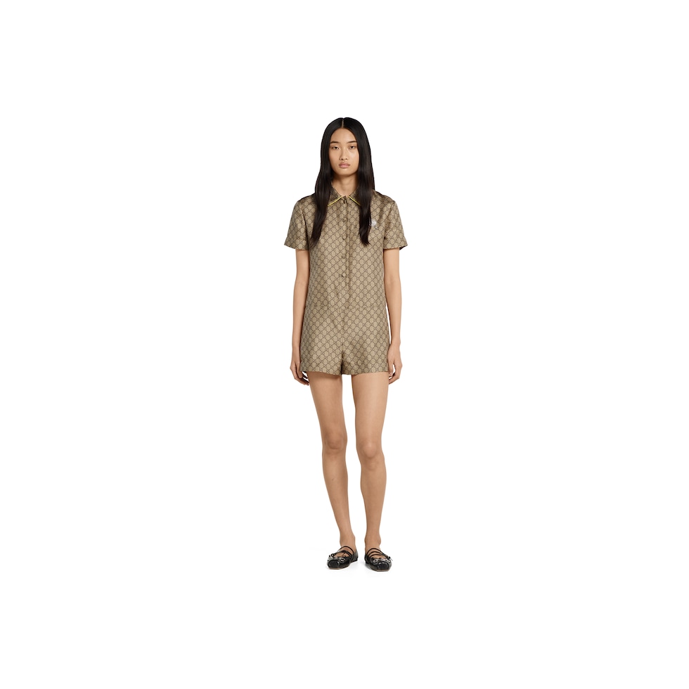  Jumpsuit aus GG Seidentwill mit Print