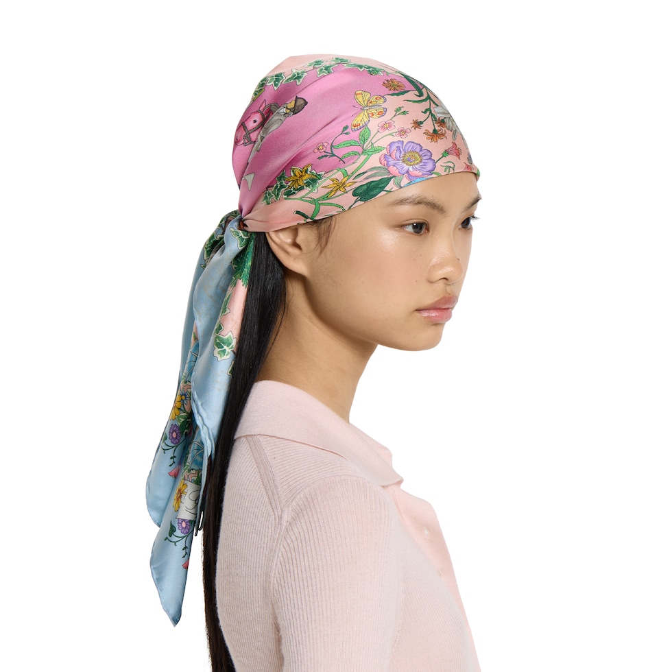 Printed silk twill carré