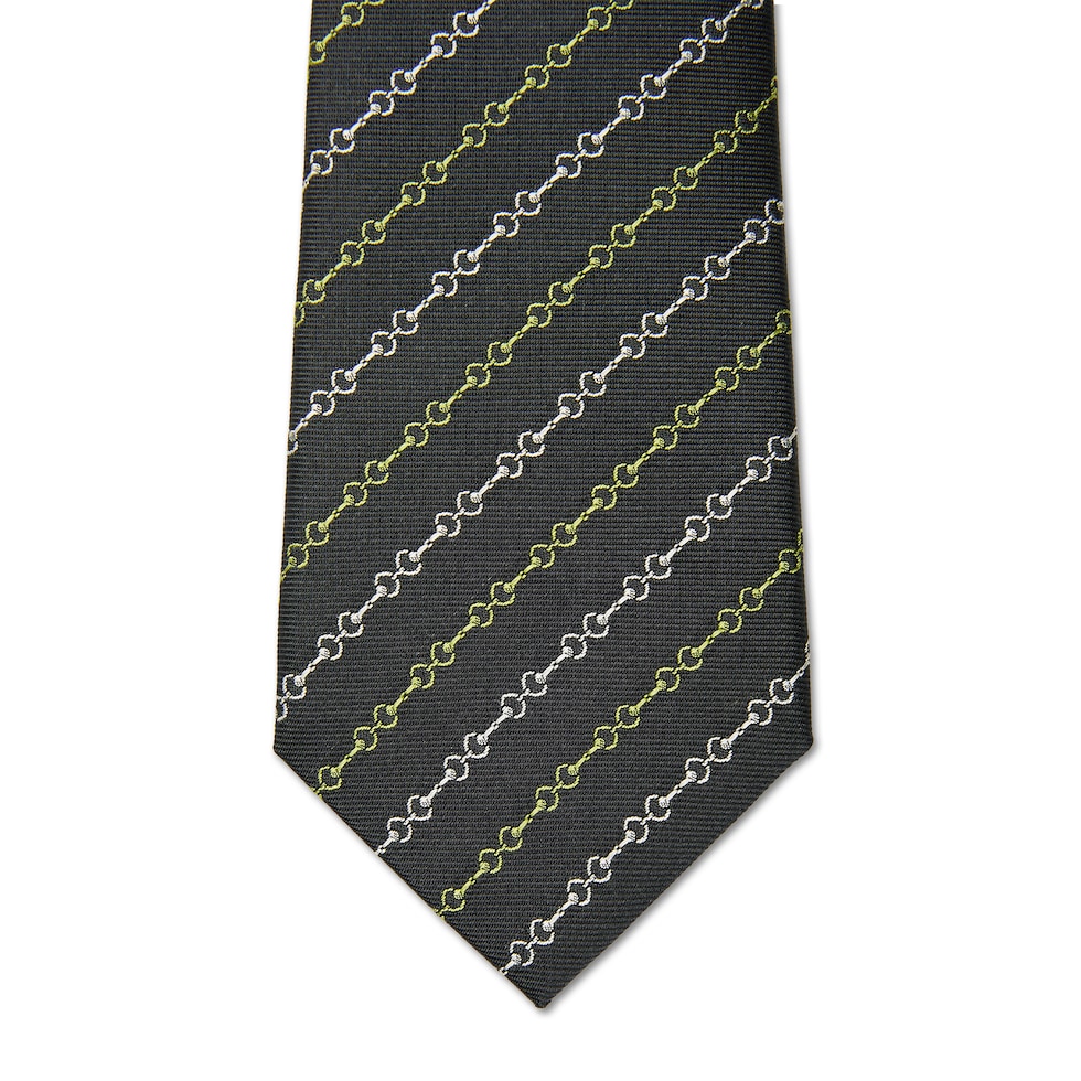 Horsebit silk jacquard tie