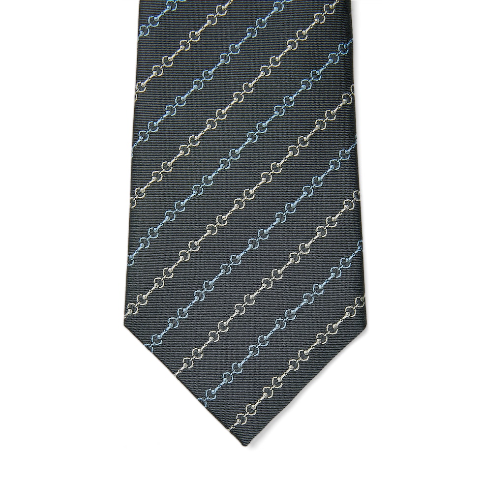 Horsebit silk jacquard tie