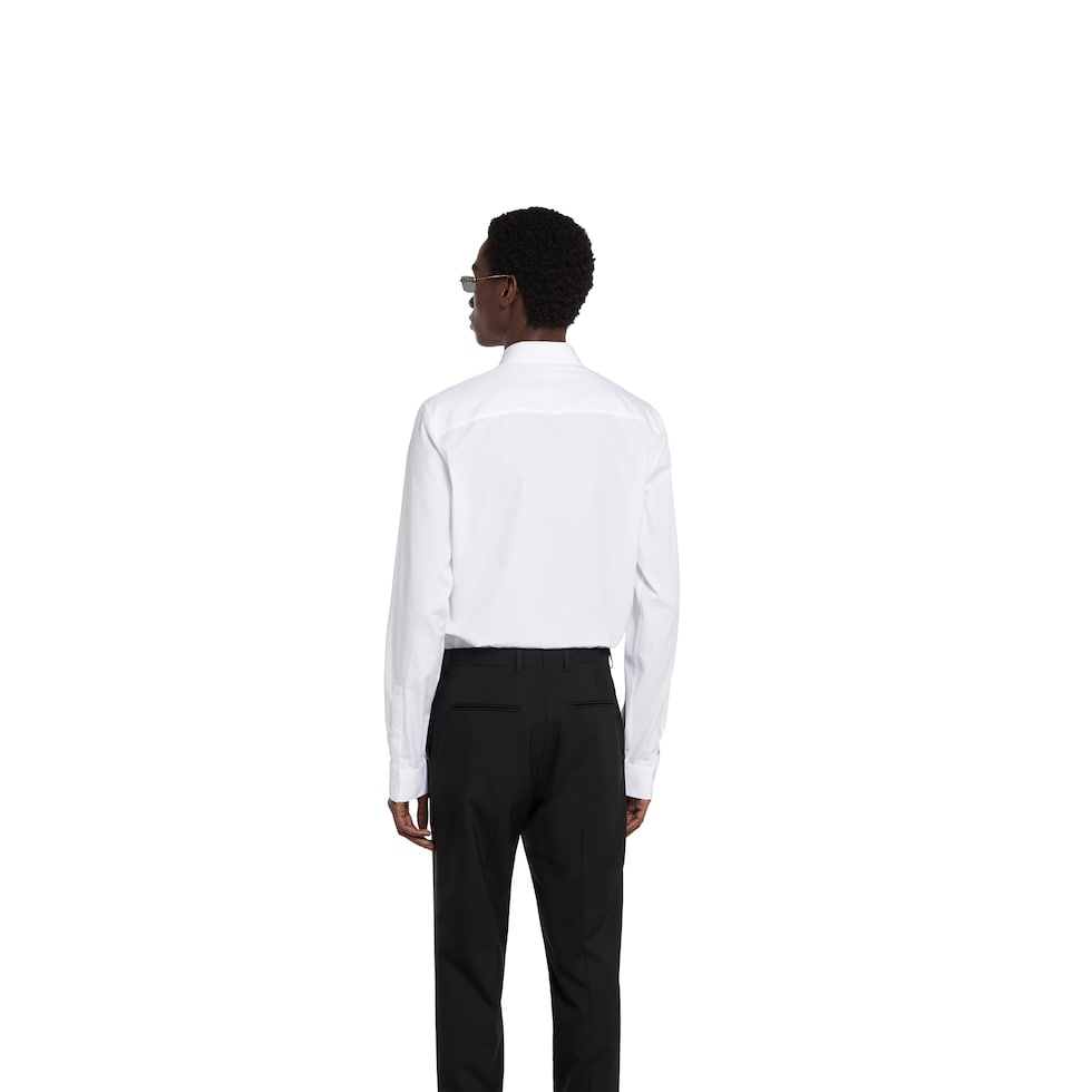 Cotton poplin shirt with embroidery