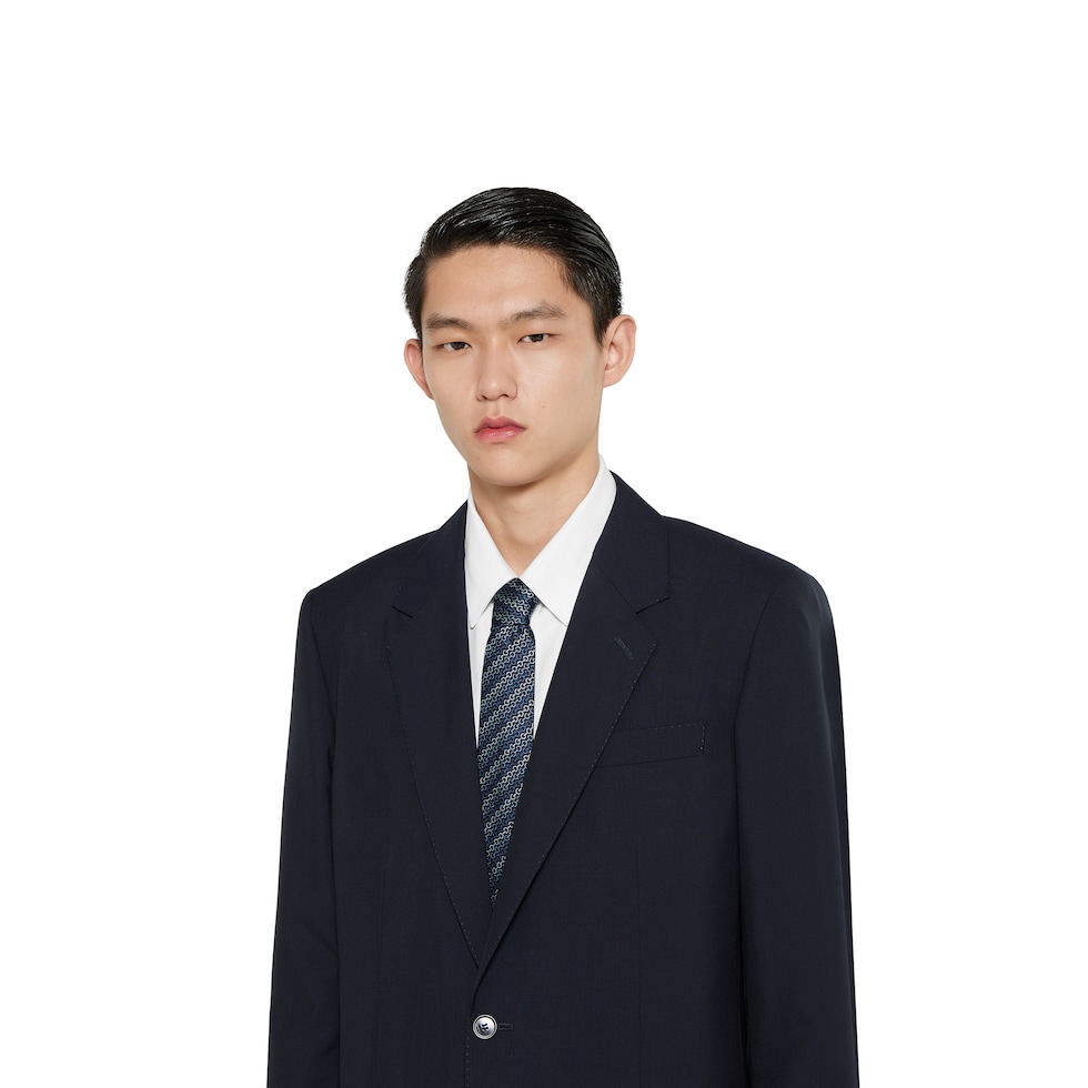 Horsebit silk jacquard tie