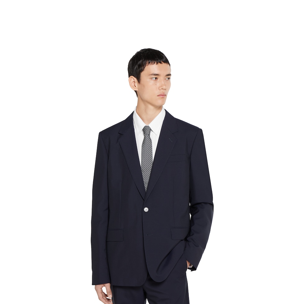 Horsebit silk jacquard tie