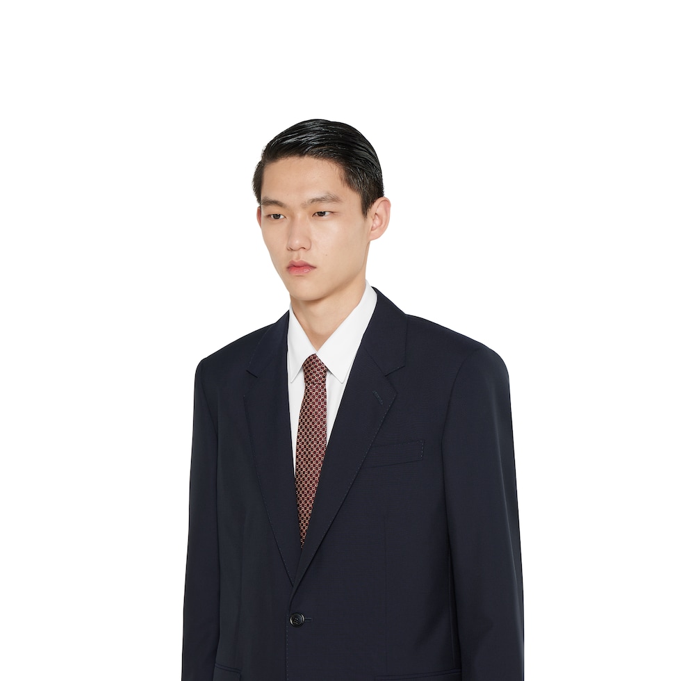 Horsebit silk jacquard tie