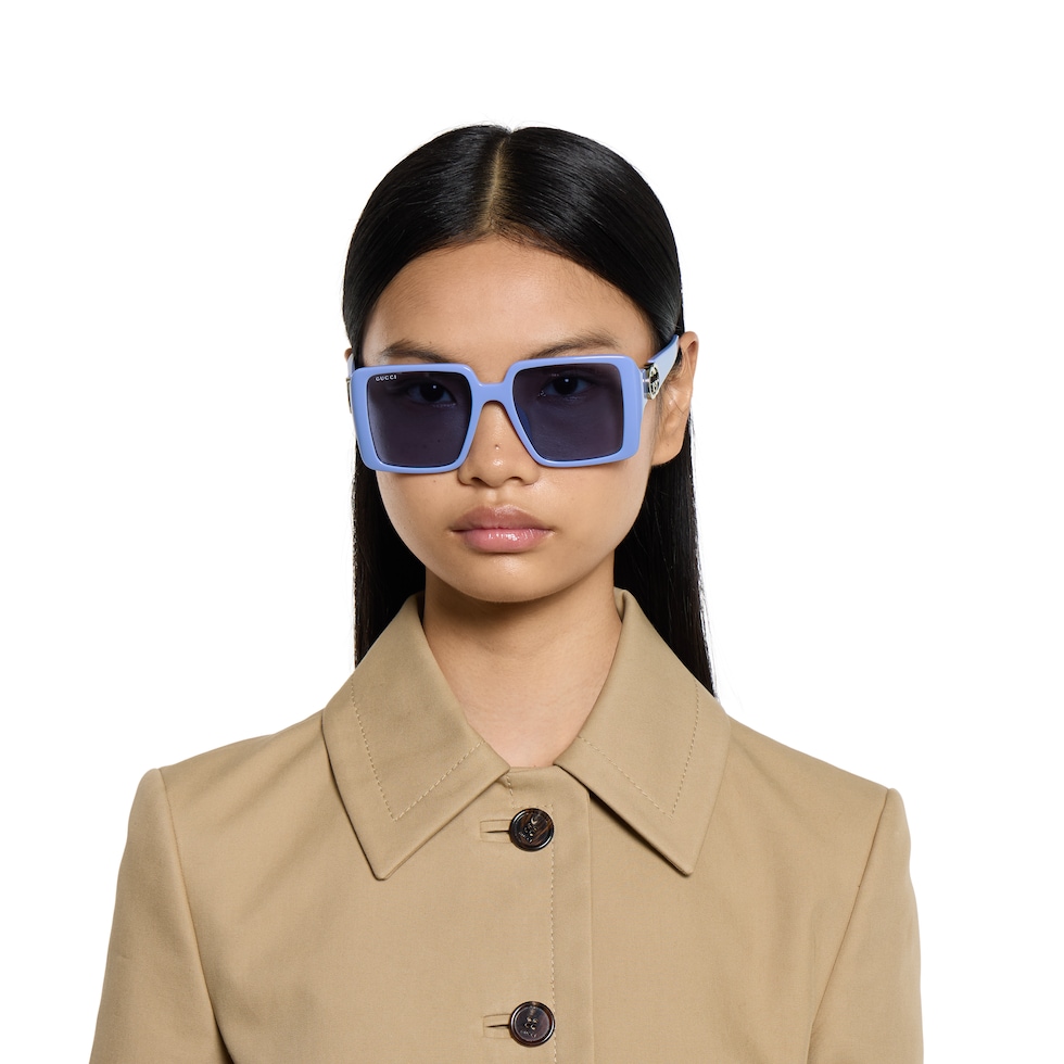Low nose bridge fit square sunglasses