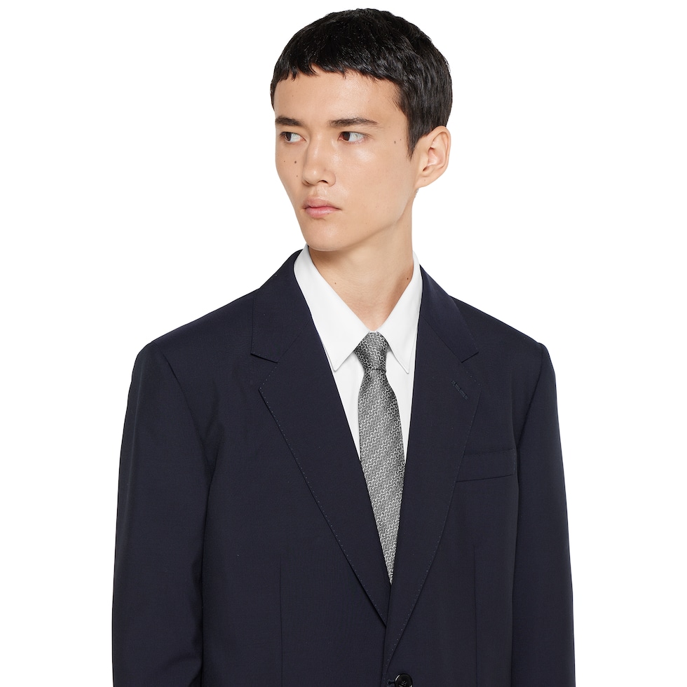 Horsebit silk jacquard tie