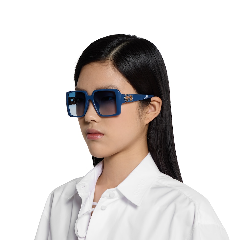 Low nose bridge fit square sunglasses