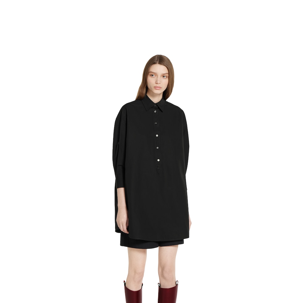 Cotton poplin shirt with embroidery
