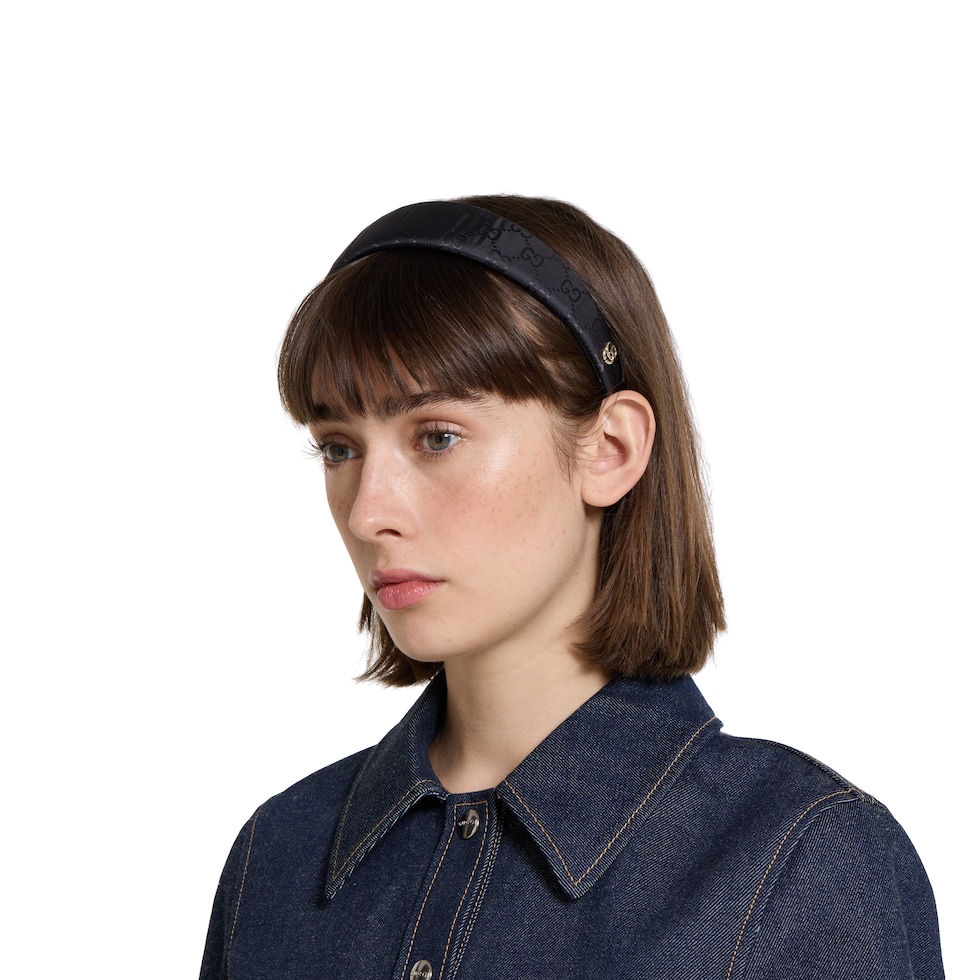 GUCCI GGロゴ ヘアバンド Lサイズ ブラック 中古・古着通販】GUCCI (グッチ) GGヘアバンド ブラック サイズ