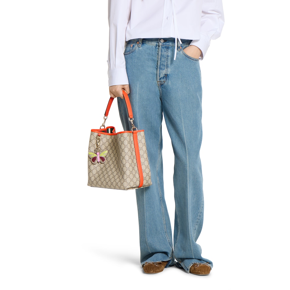 【おらふ】Gucci GGパターン ハンドバッグ ベージュ/ホワイト Gucci ミニGGパターン ハンドバッグ | ピンク | FARFETCH JP