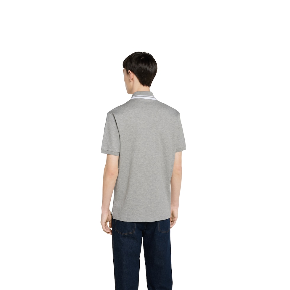 Cotton piquet polo shirt with embroidery