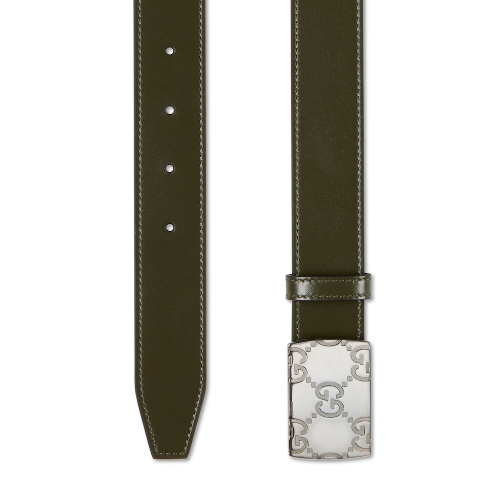 Belt with rectangular buckle