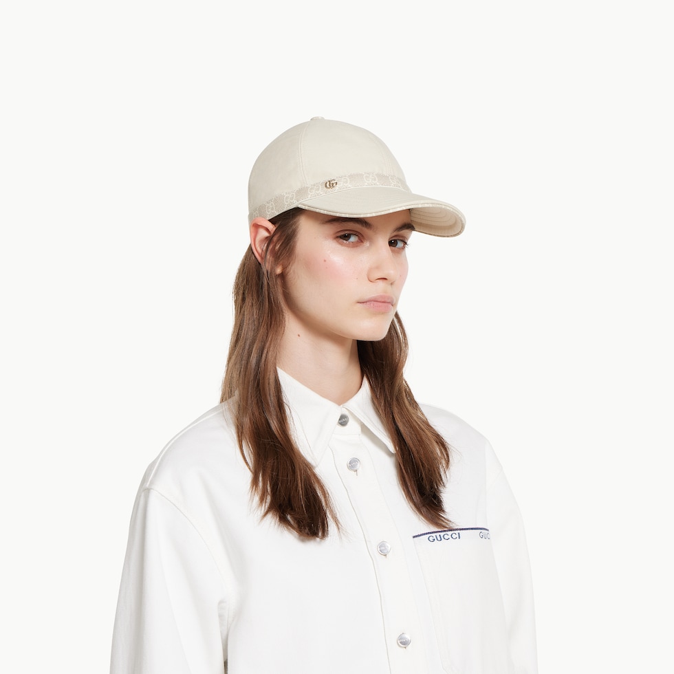 Cotton baseball hat with Double G