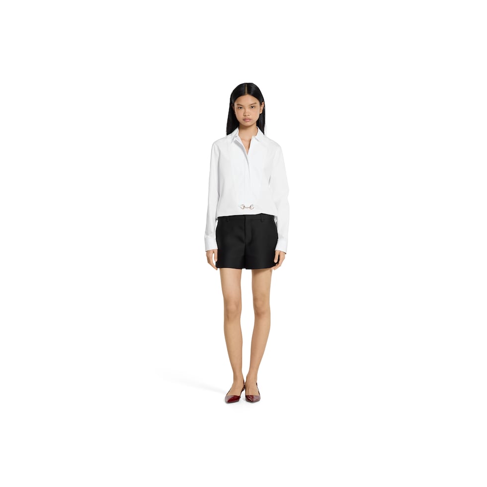 Cotton poplin shirt with Horsebit