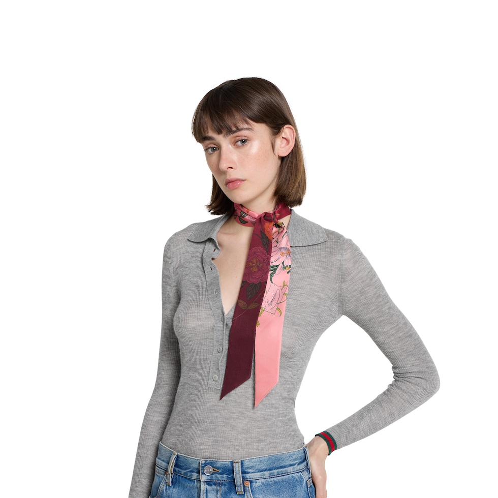 Nastro in twill di seta stampato