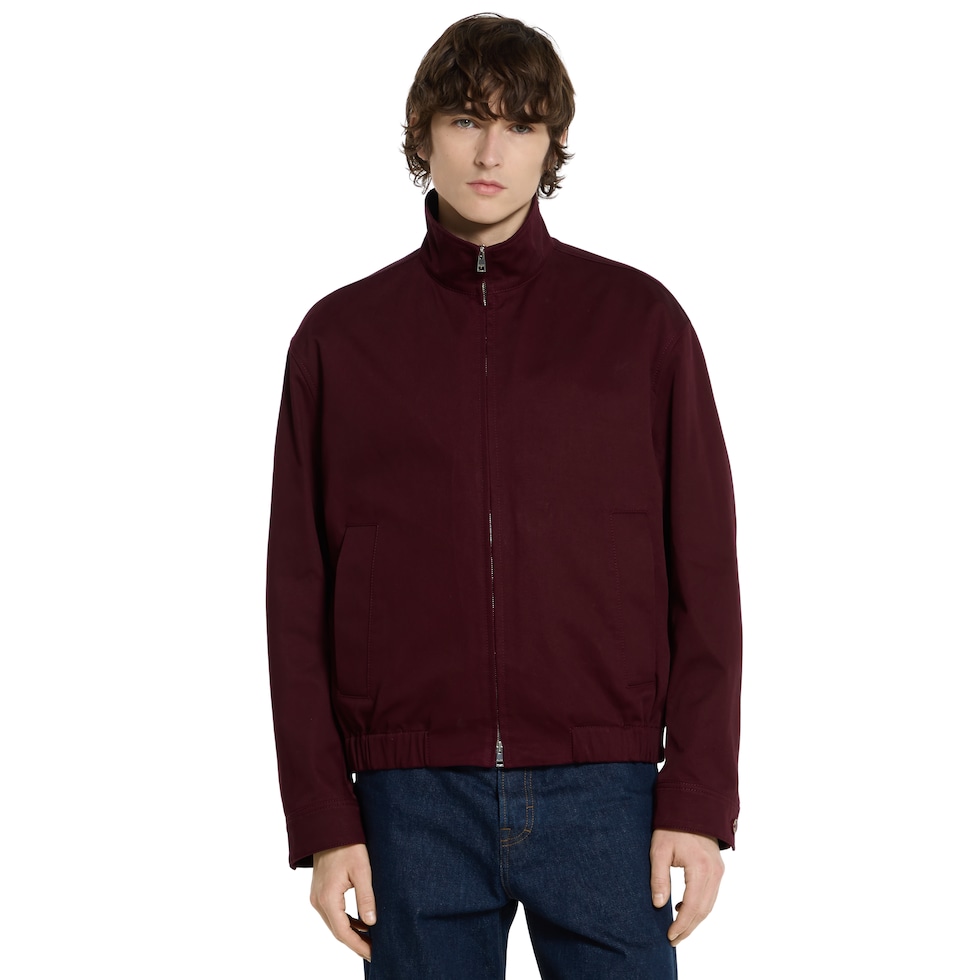Giacca in gabardina di cotone con logo