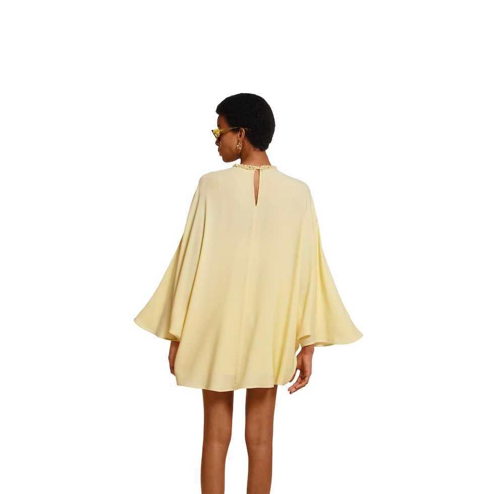 Silk cady dress with Horsebit belt