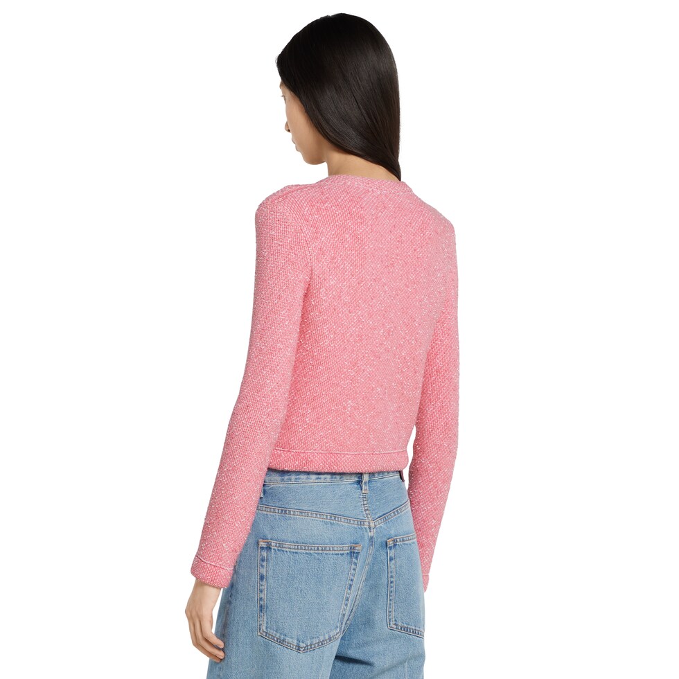 Fine viscose jacquard cardigan