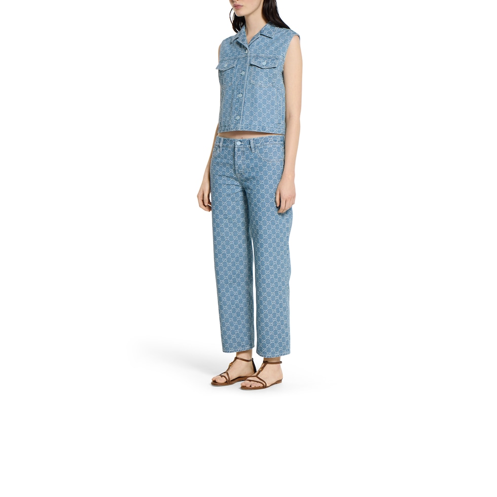 ⭕️極美品　GUCCI　グッチ　パンプス　ウエッジソール　デニム　36　23cm グッチ シニョリーア〕スリングバック パンプスブラック