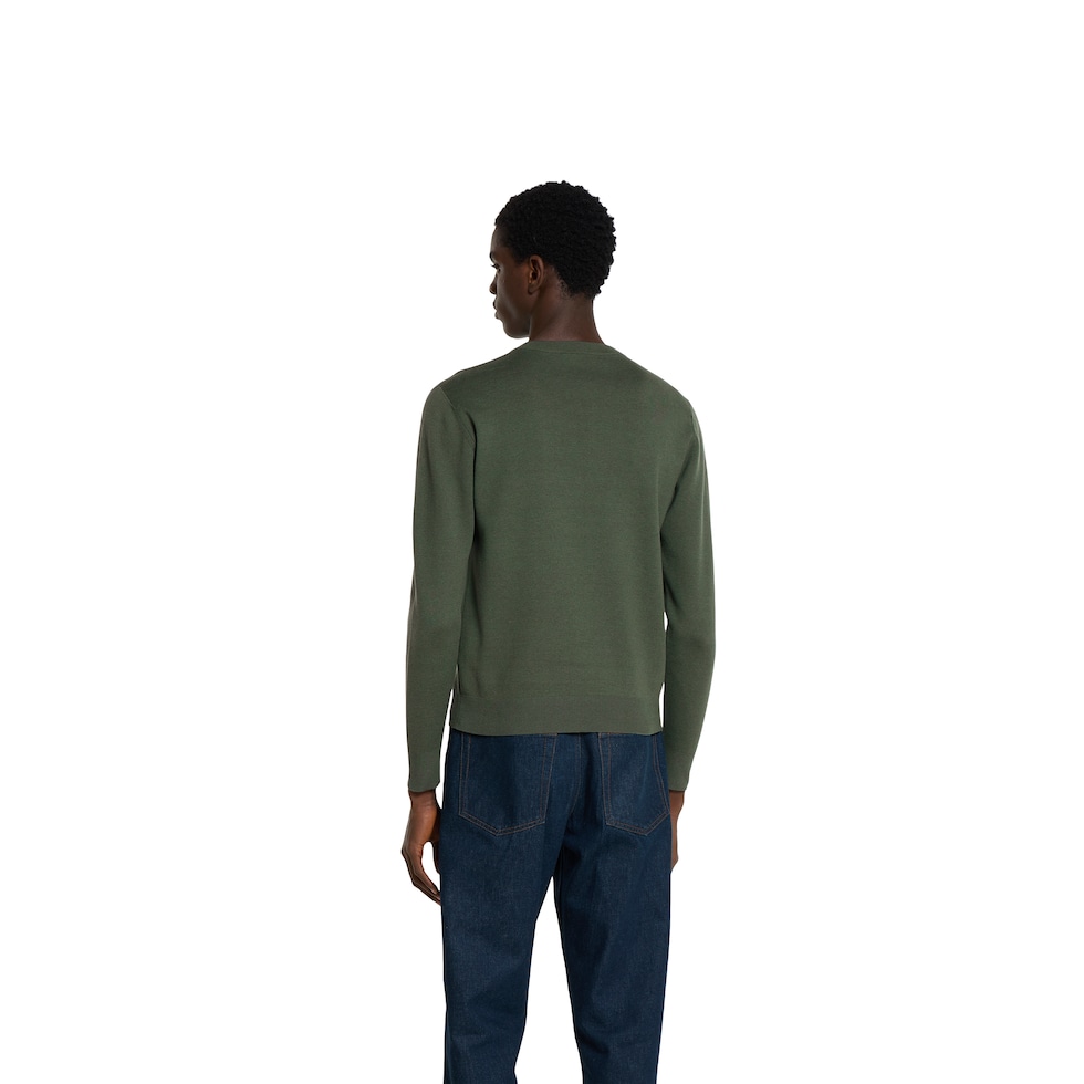 Maglione in maglia di cotone e seta con intarsio