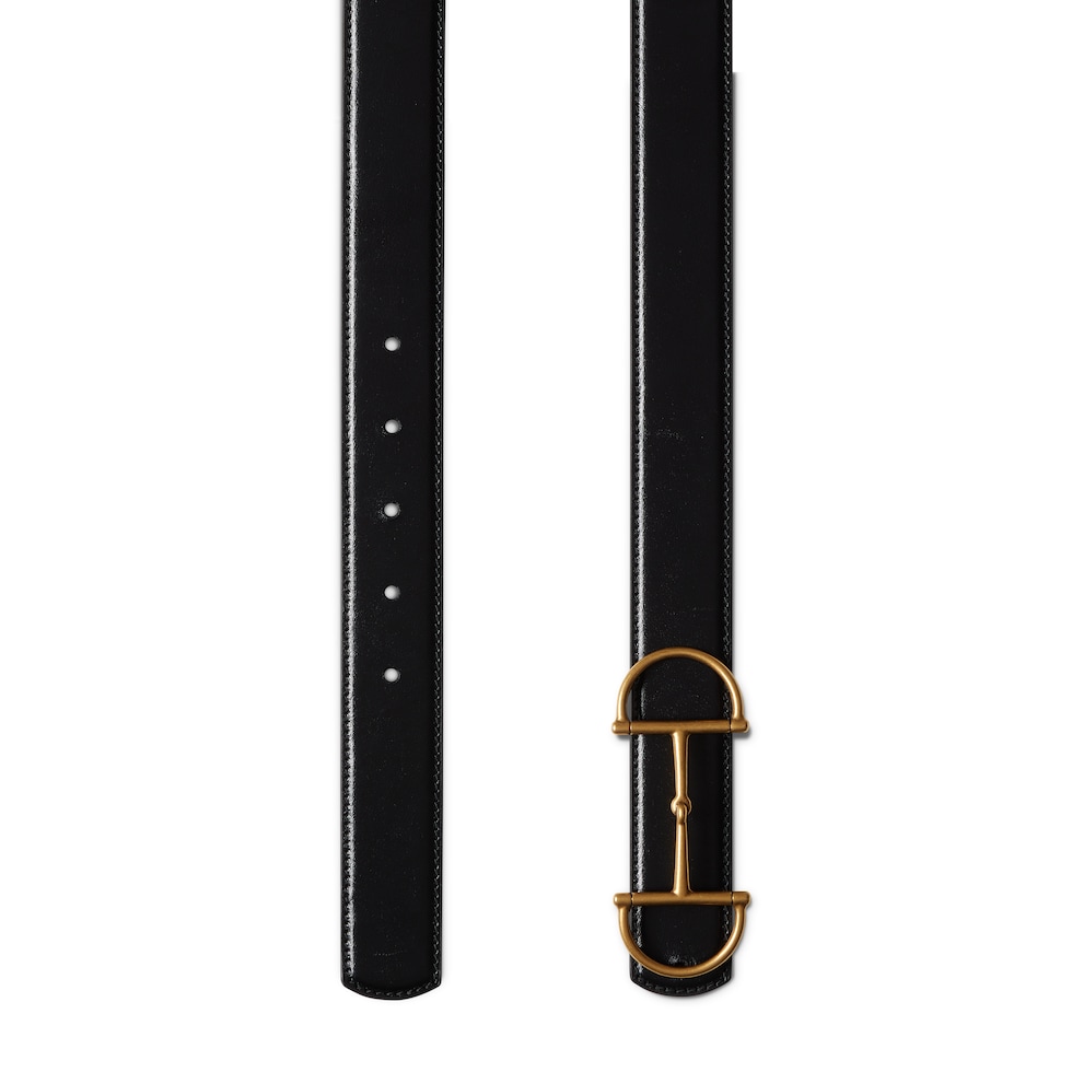 Reversible leather belt with Horsebit
