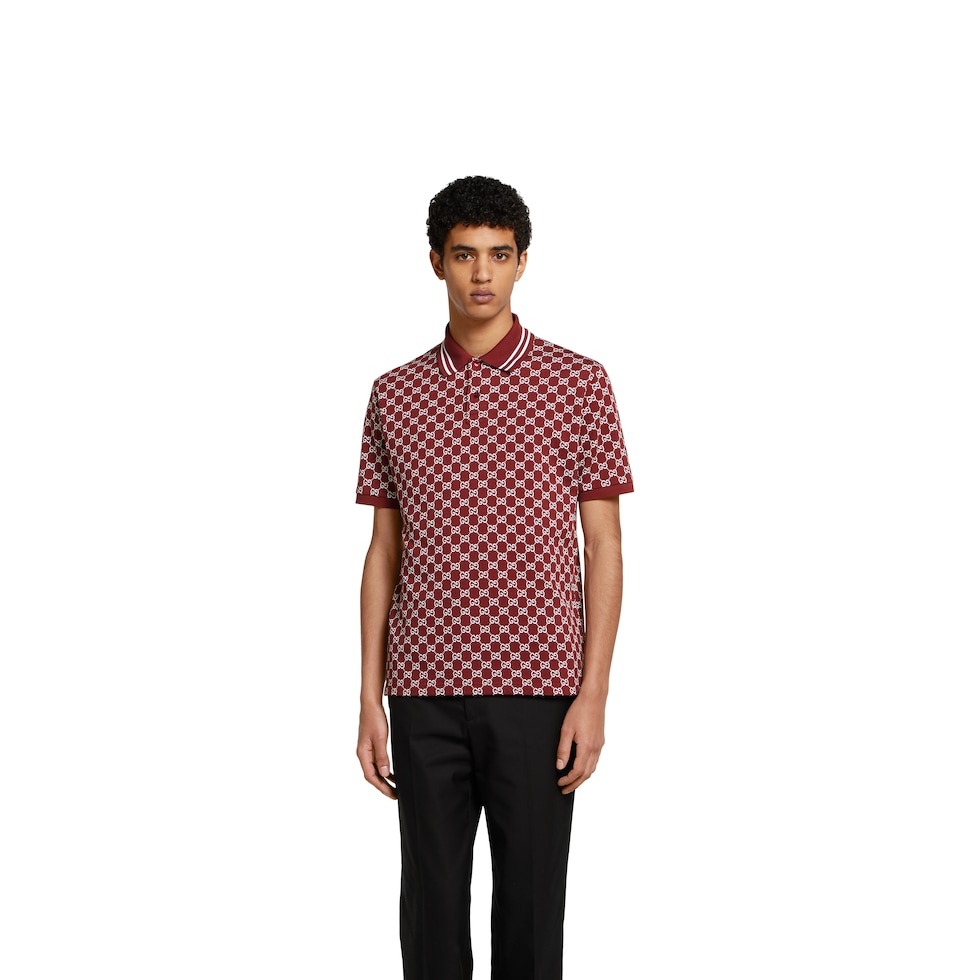 GUCCI グッチ メンズ ディアマンテ モノグラム ポロシャツ XS Gucci Diamante Polo Shirt Gucci size XXL US Size Large Brown