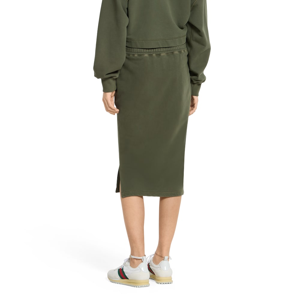 Cotton jersey skirt with embroidery