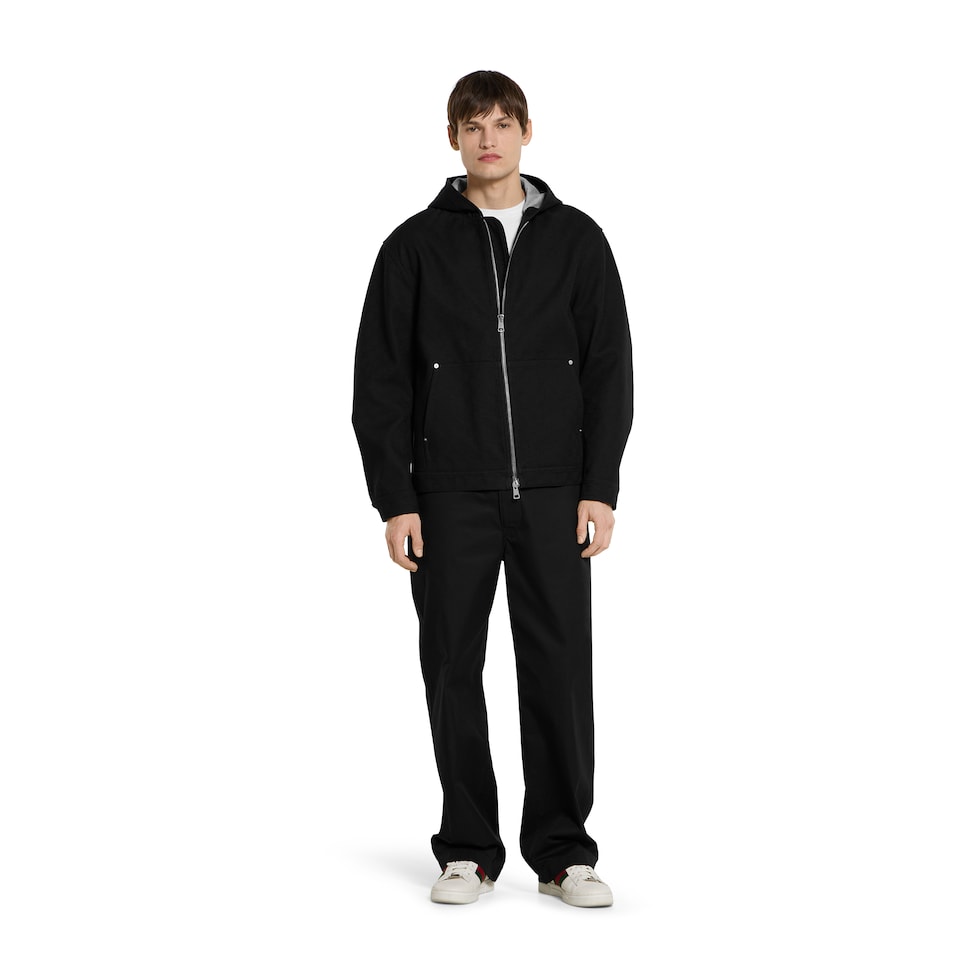 Jacke aus GG Baumwolldenim-Jacquard mit Reißverschluss