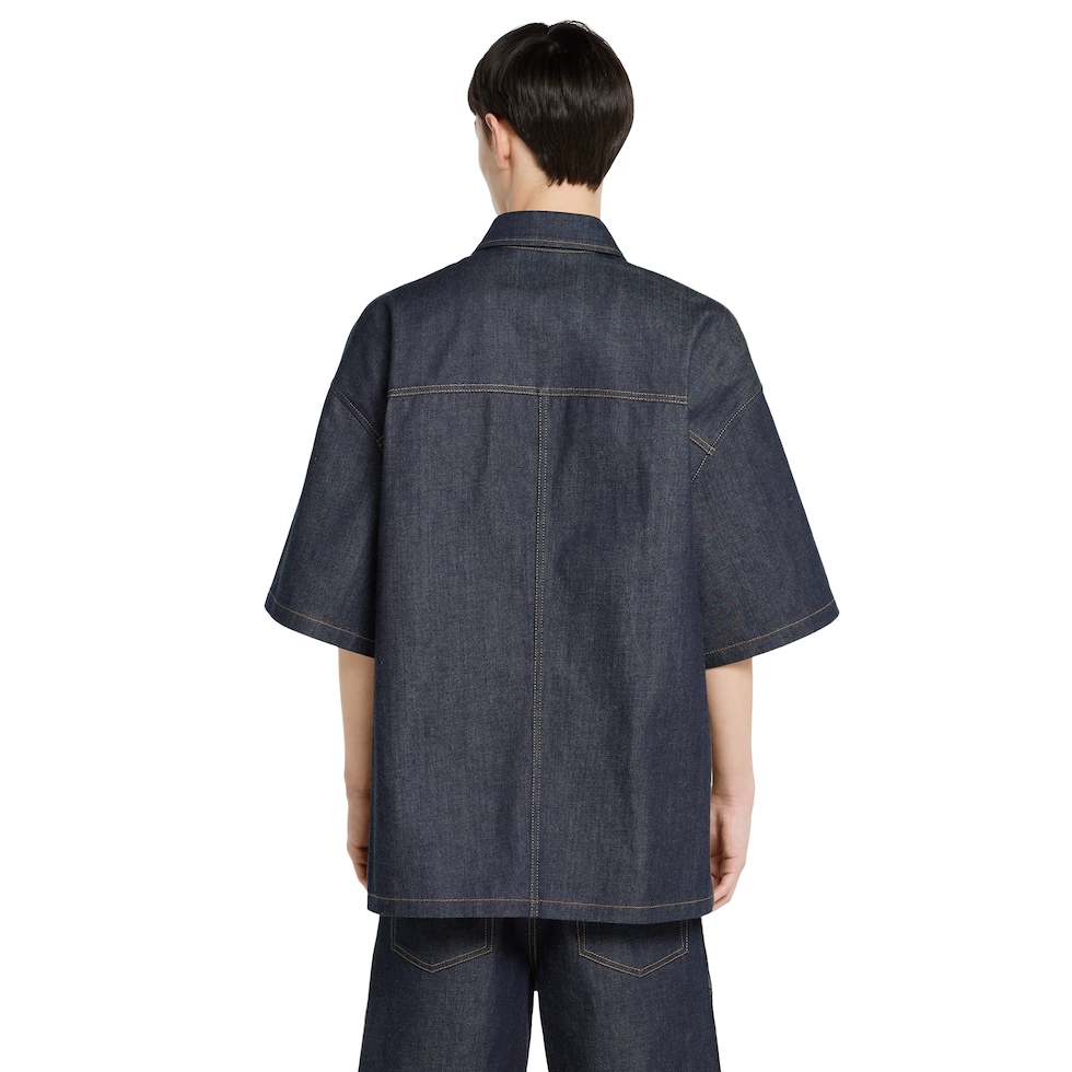 Hemd aus Selvedge-Baumwolldenim mit Logo