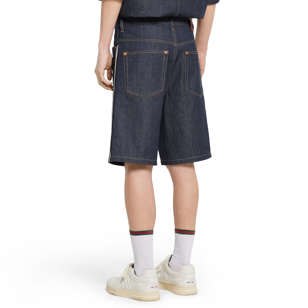 Shorts aus Selvedge-Baumwolldenim mit Logo