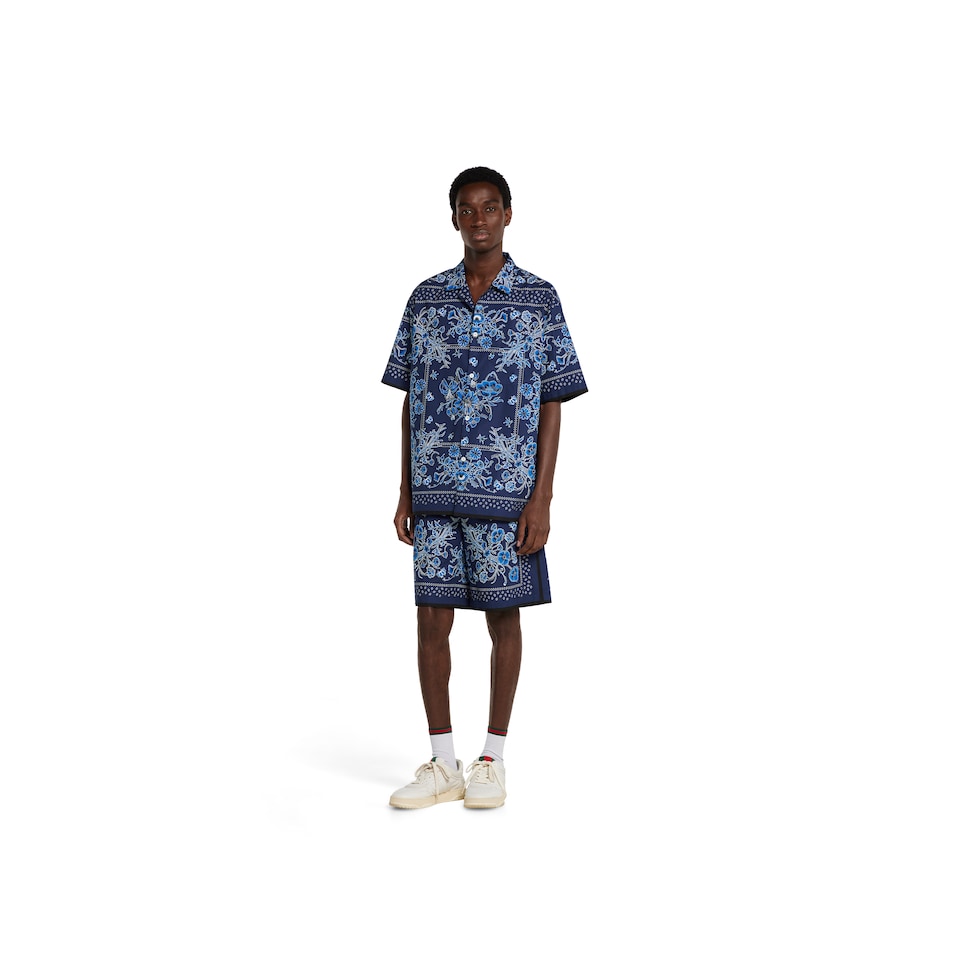 値下げ出来ますGUCCI  キュロットパンツ GUCCI - GUCCI グッチ ショートパンツ 44(S位) 水色x白