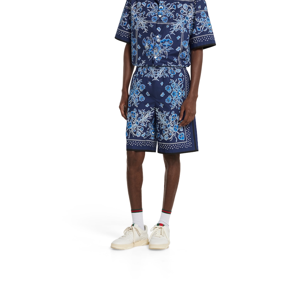 グッチハ―フパンツ　グッチショートパンツ GUCCI - GUCCI グッチ ショートパンツ 44(S位) 水色x白