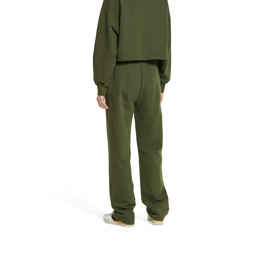 Cotton jersey leisure pants with embroidery