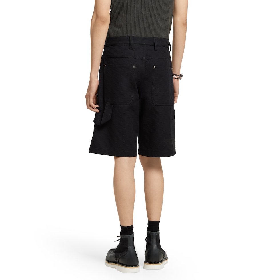 Shorts de jacquard de denim de algodón con GG