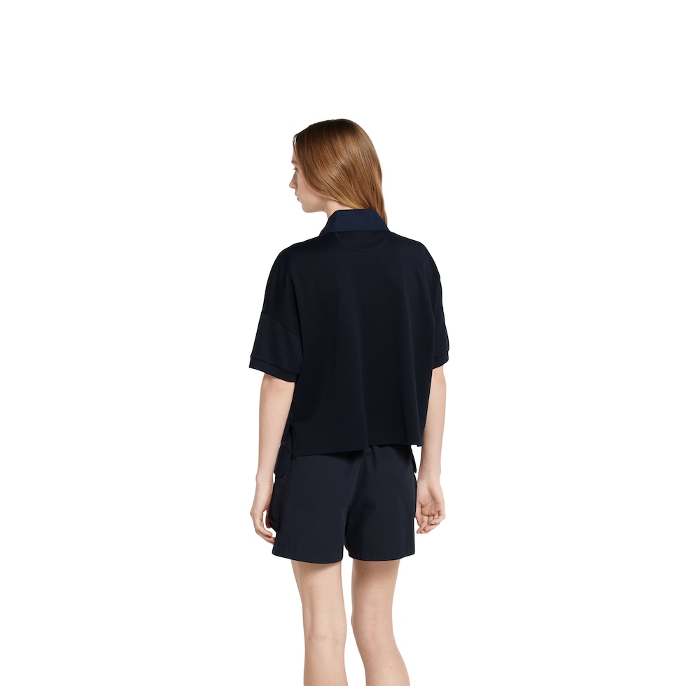 Cotton jersey polo shirt with embroidery