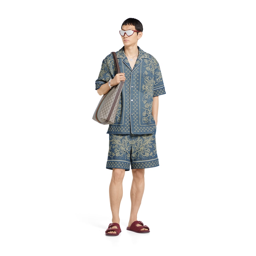 Shorts aus GG Denim-Jacquard