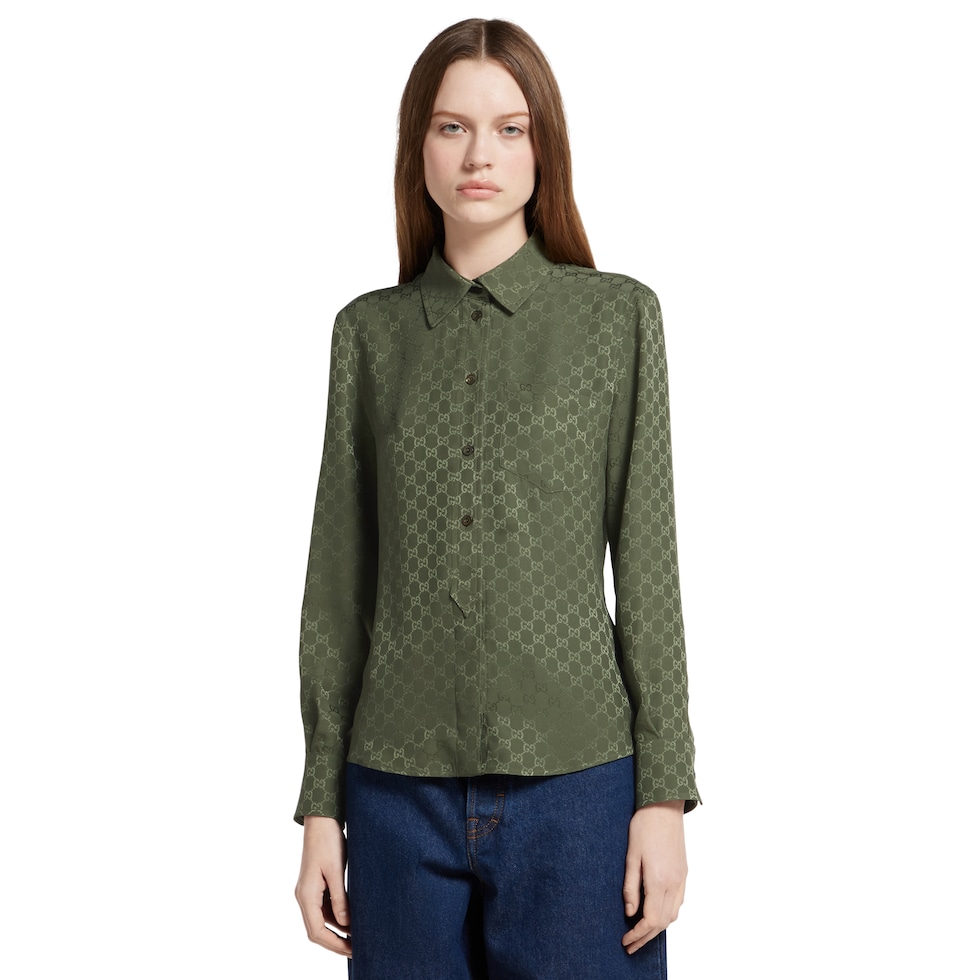 GG silk jacquard shirt