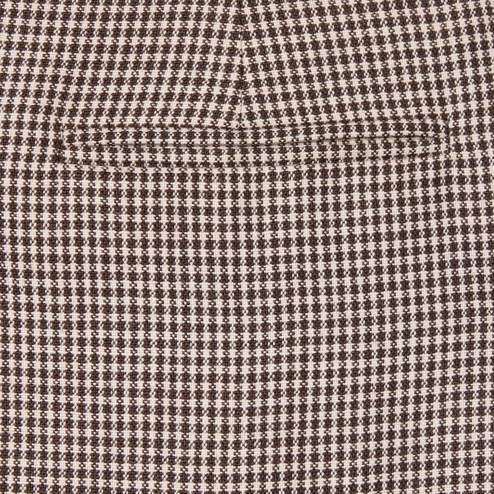 Gingham wool skirt with embroidery