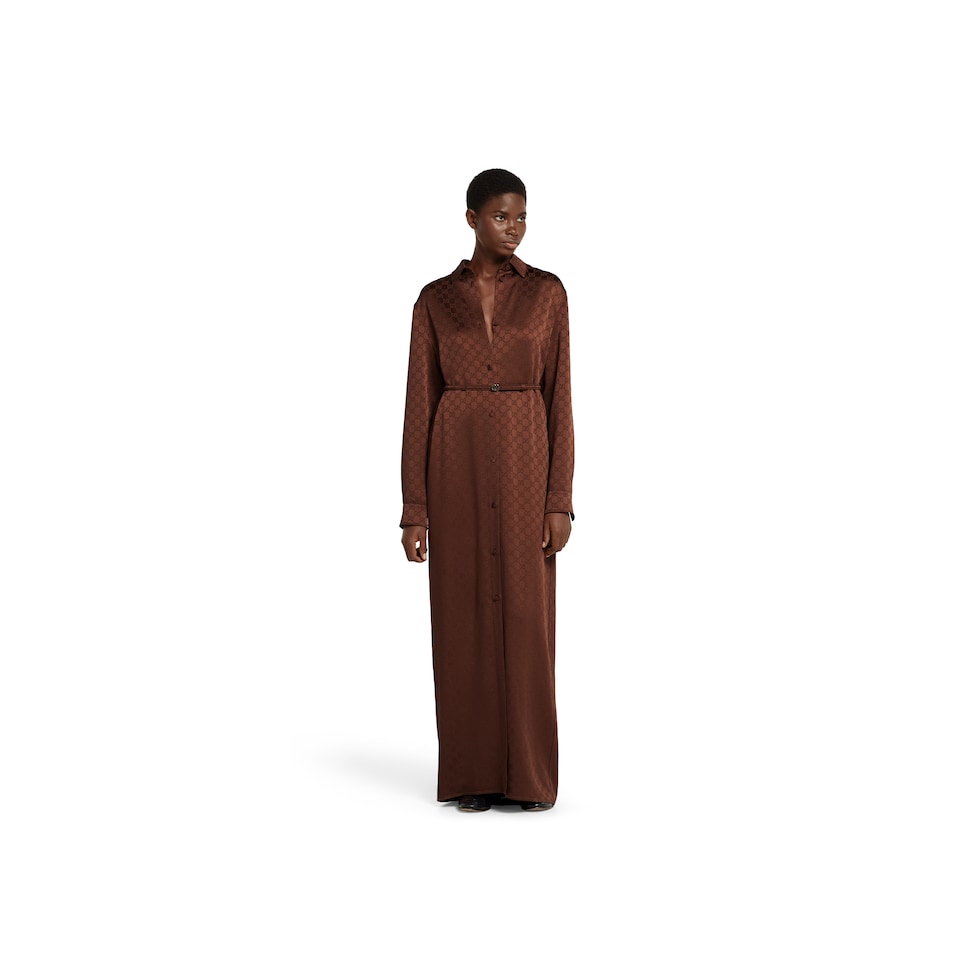 GG satin dress with Double G belt